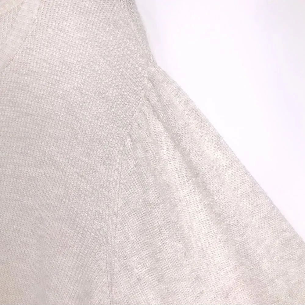 Evri NEW Cream Puff Sleeve Ribbed Knit Crew Neck Sweater - Picture 6 of 13